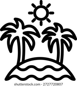 Estilo de icono de playa de diseño de Vector