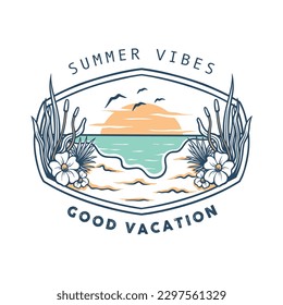 Vector design of beach in summer vibes