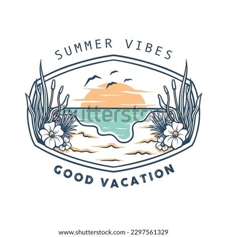 Vector design of beach in summer vibes