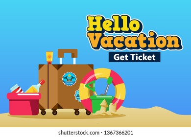 Vector design for beach travel vacation.