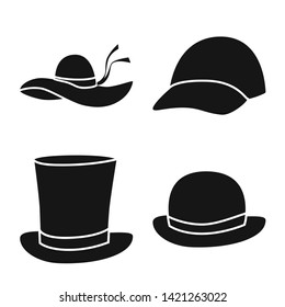 Vector design of beanie  and beret icon. Collection of beanie  and napper stock vector illustration.