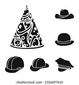 Vector design of beanie  and beret symbol. Set of beanie  and napper stock symbol for web.