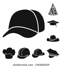 Vector design of beanie  and beret symbol. Collection of beanie  and napper vector icon for stock.