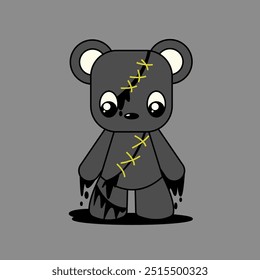 vector design of bear with patches