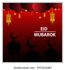 vector design. beautiful ramadan kareem greeting card design with modern lantern specially for Ramadan wishing and design, invitation for Muslim community. mosque silhouette. translated "happy ramadan