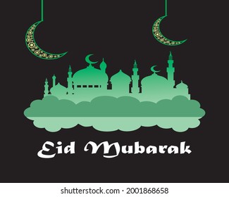 vector design. beautiful ramadan kareem greeting card design with modern lantern specially for Ramadan wishing and design, invitation for Muslim community. mosque silhouette.