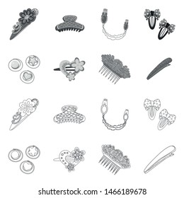 Vector design of beauty and fashion icon. Collection of beauty and female stock vector illustration.