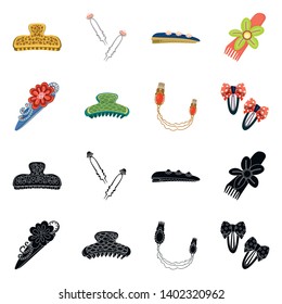 Vector design of beauty and fashion symbol. Set of beauty and female stock vector illustration.