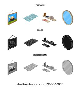Vector design of bedroom and room icon. Collection of bedroom and furniture stock vector illustration.