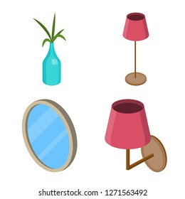 Vector design of bedroom and room icon. Set of bedroom and furniture stock vector illustration.