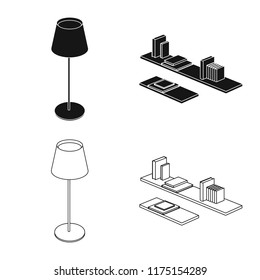 Vector design of bedroom and room logo. Collection of bedroom and furniture stock symbol for web.