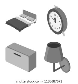 Vector design of bedroom and room logo. Set of bedroom and furniture vector icon for stock.