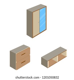 Vector design of bedroom and room logo. Set of bedroom and furniture vector icon for stock.