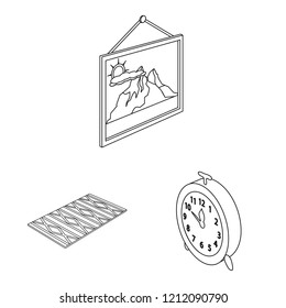 Vector design of bedroom and room logo. Set of bedroom and furniture vector icon for stock.