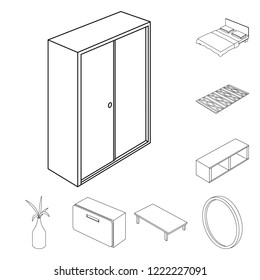 Vector design of bedroom and room logo. Set of bedroom and furniture stock vector illustration.