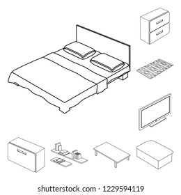 Vector design of bedroom and room logo. Set of bedroom and furniture vector icon for stock.