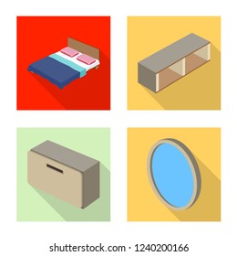 Vector design of bedroom and room logo. Collection of bedroom and furniture stock vector illustration.