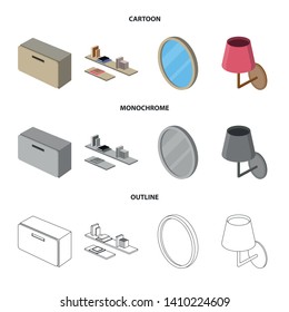 Vector design of bedroom and room logo. Collection of bedroom and furniture stock symbol for web.