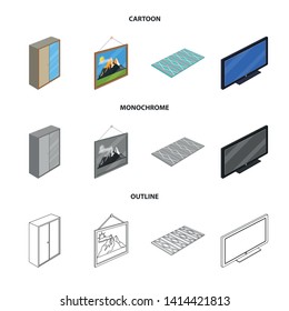 Vector design of bedroom and room logo. Collection of bedroom and furniture vector icon for stock.