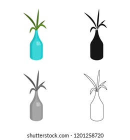 Vector design of bedroom and room sign. Set of bedroom and furniture stock vector illustration.
