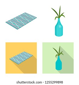 Vector design of bedroom and room sign. Collection of bedroom and furniture vector icon for stock.