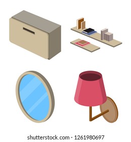 Vector design of bedroom and room sign. Collection of bedroom and furniture stock vector illustration.
