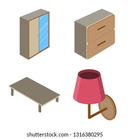 Vector design of bedroom and room sign. Collection of bedroom and furniture vector icon for stock.