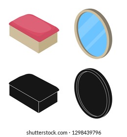 Vector design of bedroom and room symbol. Set of bedroom and furniture vector icon for stock.