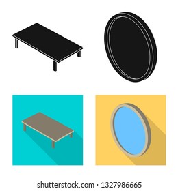 Vector design of bedroom and room symbol. Set of bedroom and furniture stock symbol for web.