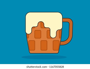 vector design of beer glass logo