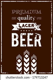 Vector design of beer label with ears of barley