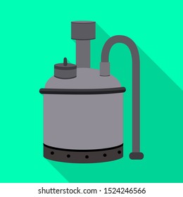 Vector design of beer and machine symbol. Web element of beer and alembic vector icon for stock.
