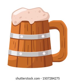 Vector design of beer and mug icon. Web element of beer and wood stock symbol for web.