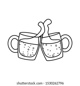 Vector design of beer and mug icon. Graphic of beer and glass stock vector illustration.