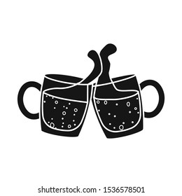 Vector design of beer and mug icon. Graphic of beer and mug stock vector illustration.