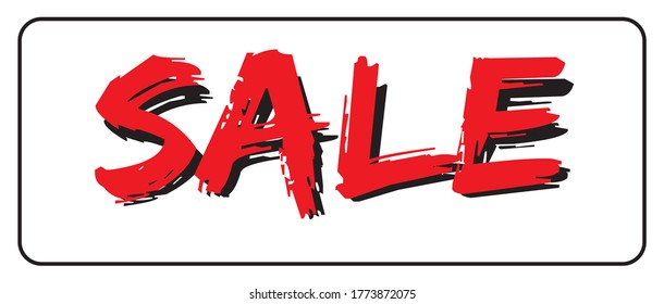 Vector design Big Sale, red and white background