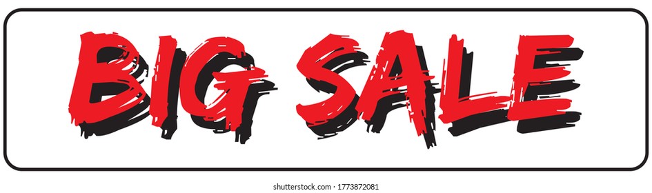 Vector design Big Sale, red and white background