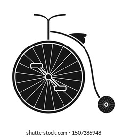 Vector design of bike and old symbol. Graphic of bike and bicycle vector icon for stock.