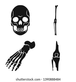Vector design of biology and medical symbol. Collection of biology and skeleton vector icon for stock.