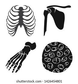 Vector design of biology and medical symbol. Collection of biology and skeleton vector icon for stock.