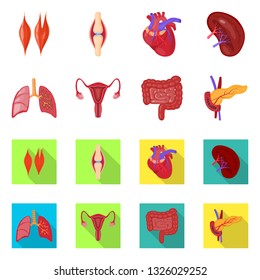Vector design of biology and scientific icon. Collection of biology and laboratory stock vector illustration.