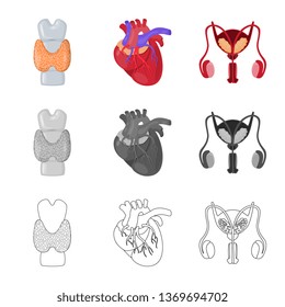 Vector design of biology and scientific icon. Collection of biology and laboratory stock vector illustration.