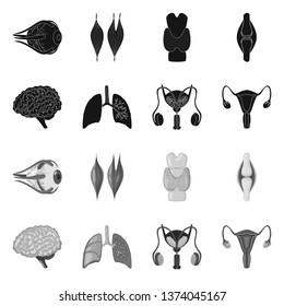Vector design of biology and scientific sign. Collection of biology and laboratory stock vector illustration.