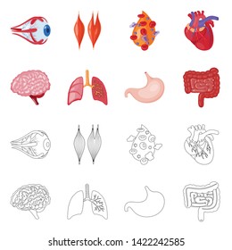 Vector design of biology and scientific sign. Set of biology and laboratory stock vector illustration.