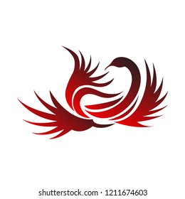 Vector Design Bird Abstract Red Color