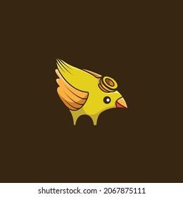 vector design. bird smoking pipe for cigarette.