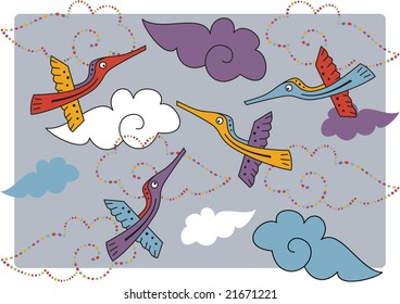 vector design with birds