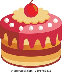 Diseño de Vector de diseño de pastel de cumpleaños