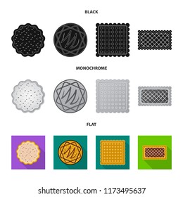 Vector design of biscuit and bake icon. Set of biscuit and chocolate vector icon for stock.