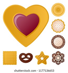 Vector design of biscuit and bake icon. Collection of biscuit and chocolate stock symbol for web.